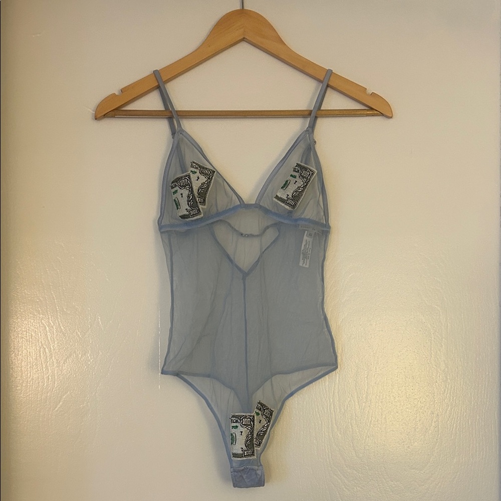 Fleur du Mal embroidered mesh money Bodysuit